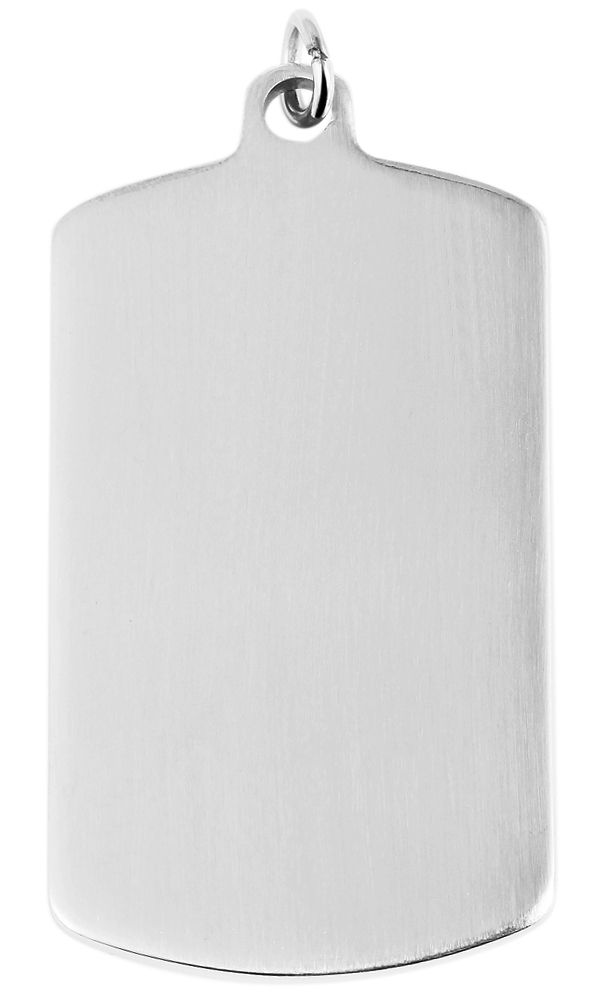 Akzent rozsdamentes acél gravírozható lap medálként, ezüstszínű, hossz: 49 mm / szélesség: 29 mm / vastagság: 2,5 mm