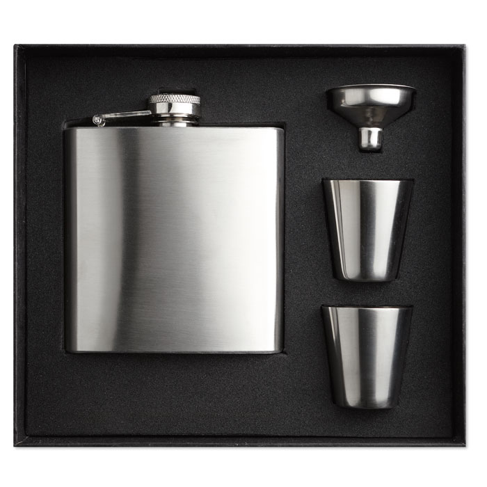 SLIMMY FLASK SET Laposüveg szett 2 pohárral
